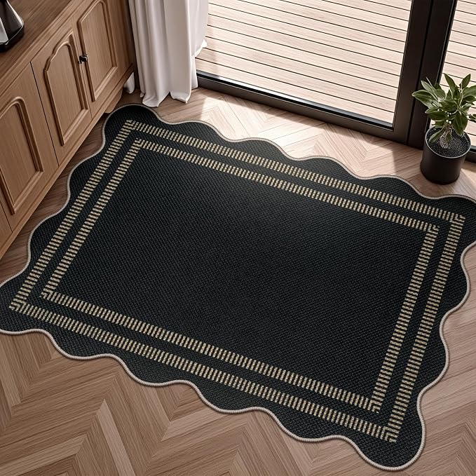 Easy Jute Outdoor Mats for Front Door, 2x3 Small Washable Kitchen Rugs by LORWER