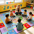 ABC Kids Rug for Playroom, 8x10 ft Alphabet Classroom Rug, Non-Slip Washable by GRAMBET