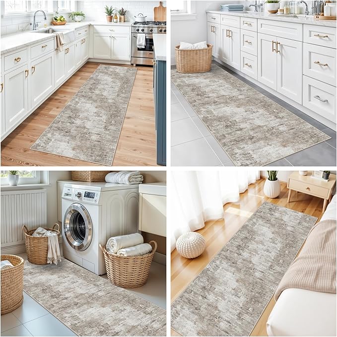 2x8 Washable Non-Slip Hallway Runner Rug – Modern Abstract Soft Carpet - Image 4