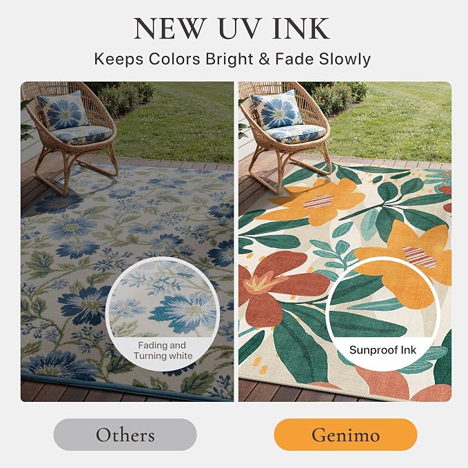 GENIMO Indoor Outdoor Area Rug 6'x9', Machine Washable Rugs - Image 5