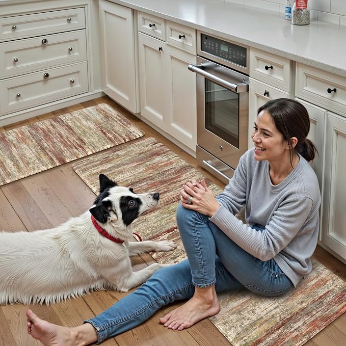 KIMODE Anti Fatigue Kitchen Mats, Farmhouse Kitchen Rugs Sets of 2, Non Slip - Image 8