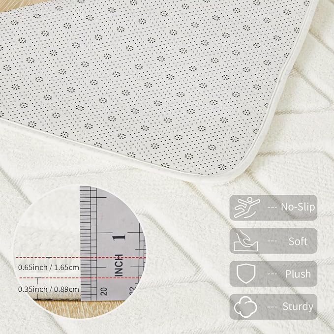 3x5 Cream White Washable Area Rug - Image 4