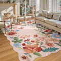 Lahome Floral Living Room Rugs, Light Pink by Lahome