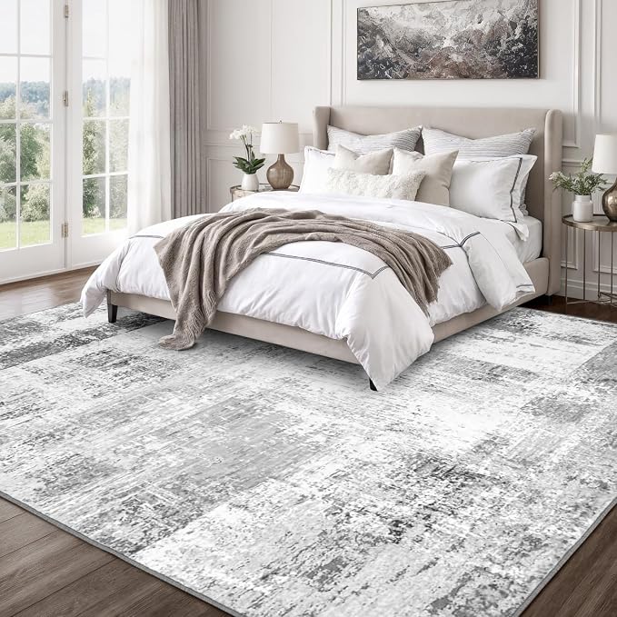 Rugflix 6x9 Large Area Rugs for Living Room, Abstract Washable Rug, Stain by RugflixAreaRugs