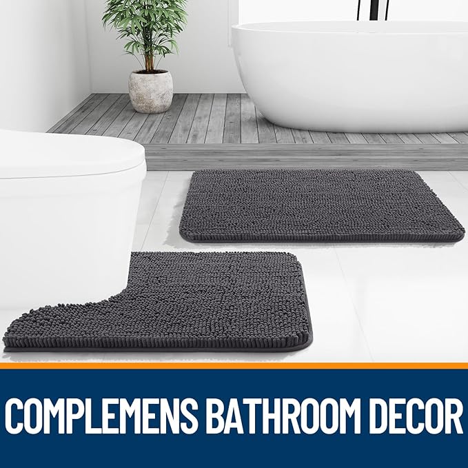 OLANLY Large Bathroom Rugs 59x35, Extra Soft Absorbent Chenille Bath Rugs - Image 7