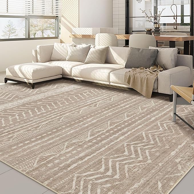 Nakagishi 8x10 Area Rugs Living Room: Washable Boho Large Neutral Soft by NakagishiAreaRug