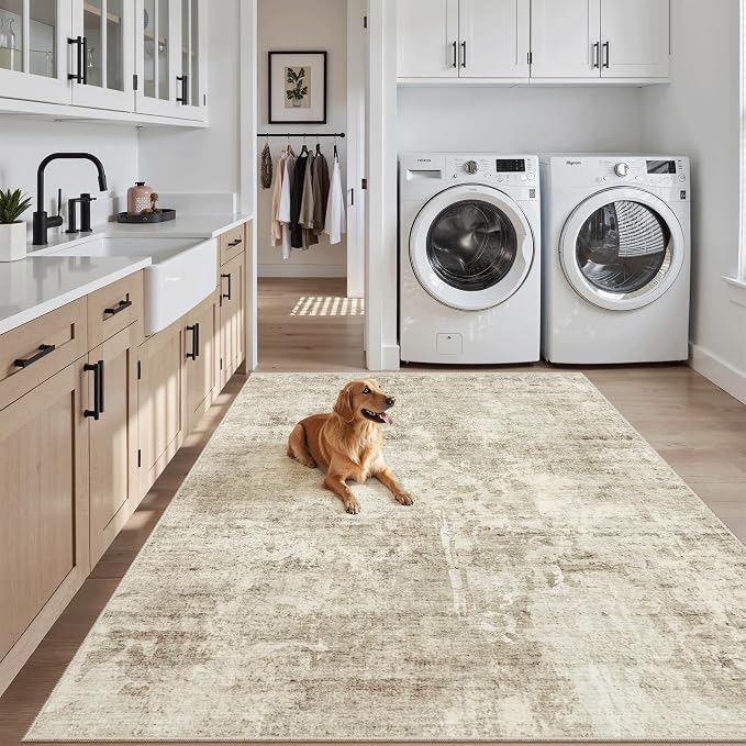 Soalmost 4x6 Area Rugs for Living Room, Vintage Washable Rugs for Dining Room - Image 3