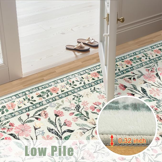 6x9 Area Rugs for Living Room: Floral Washable Rug Vintage Large Soft Boho - Image 11