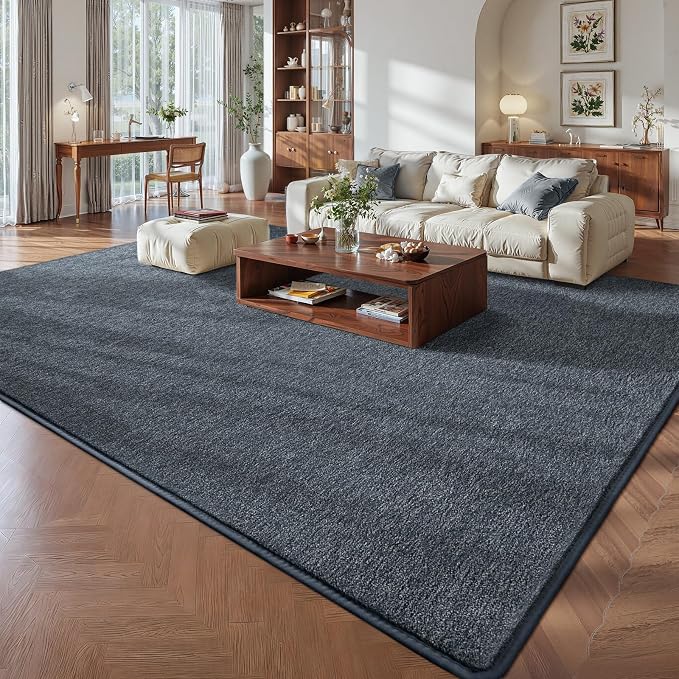 Pettop 5x7 Blue Grey Area Rugs for Living Room Bedroom, Thickened Memory-Foam - Image 2