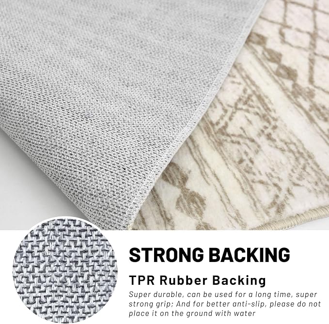 KUTA Area Rug 4x6 Boho, Moroccan Washable Rugs - Image 6