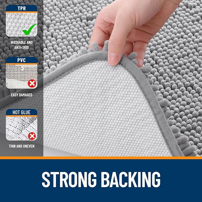 OLANLY Bathroom Runner Rugs 70x24, Extra Soft Absorbent Chenille Bath Rugs - Image 6
