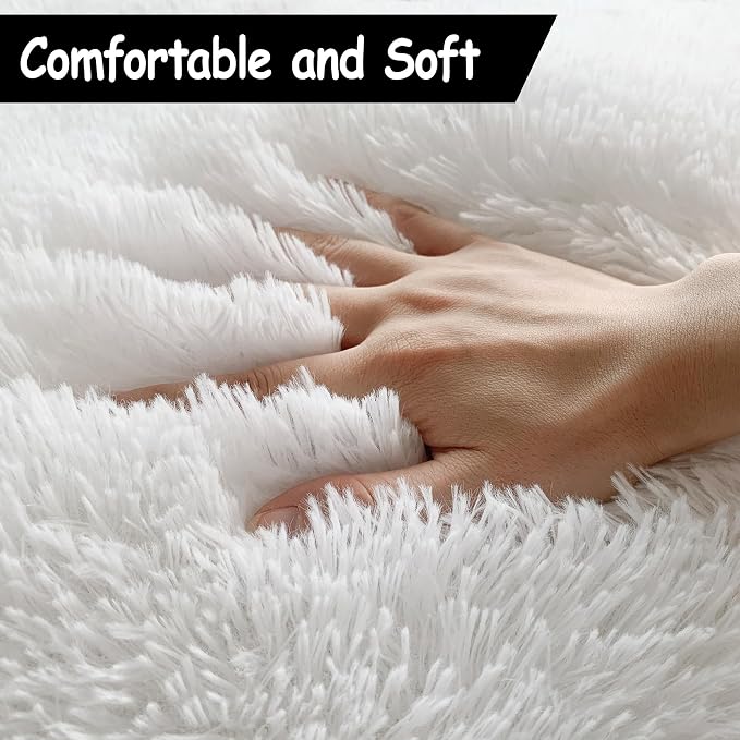 3x10 Feet White Soft Shag Runner Rug - Image 4