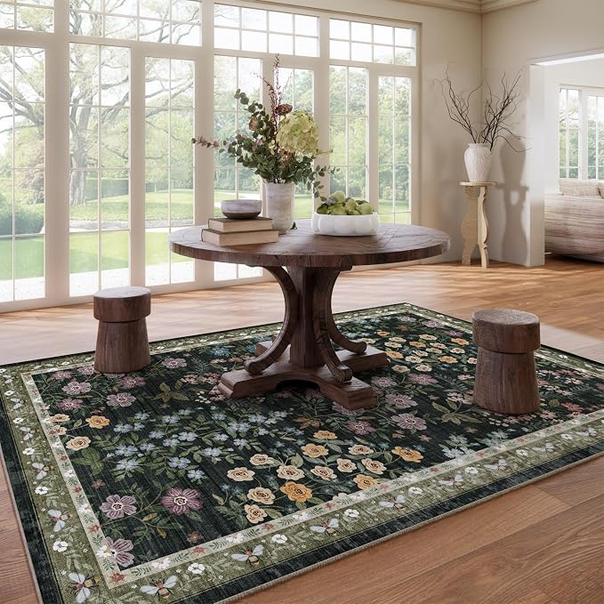 8x10 Area Rugs for Living Room: Washable Rug for Bedroom Vintage Stain - Image 7