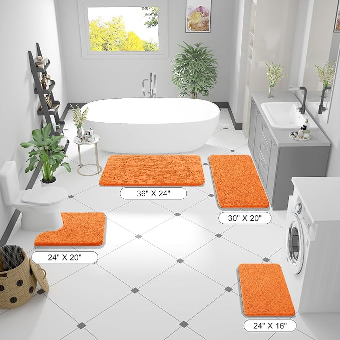 OLANLY Bathroom Runner Rugs 47x20, Extra Soft Absorbent Chenille Bath Rugs - Image 2