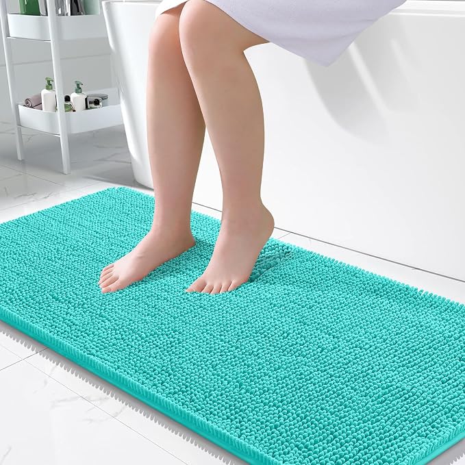 OLANLY Large Bathroom Rugs 45x27, Extra Soft Absorbent Chenille Bath Rugs by OLANLY