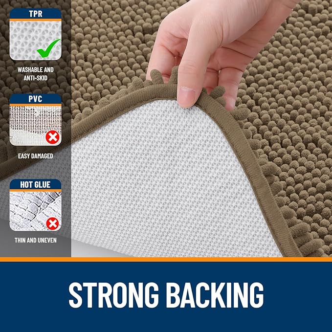 OLANLY Bathroom Runner Rugs 59x20, Extra Soft Absorbent Chenille Bath Rugs - Image 6