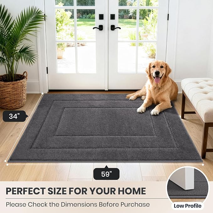 PURRUGS Dirt Trapping Door Mat 34" x 59", Non-Slip/Skid Machine Washable - Image 8