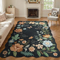 Lahome Floral Rugs for Living Room, 5x7 Area Rugs Ultra-Thin Soft Washable Rug by Lahome