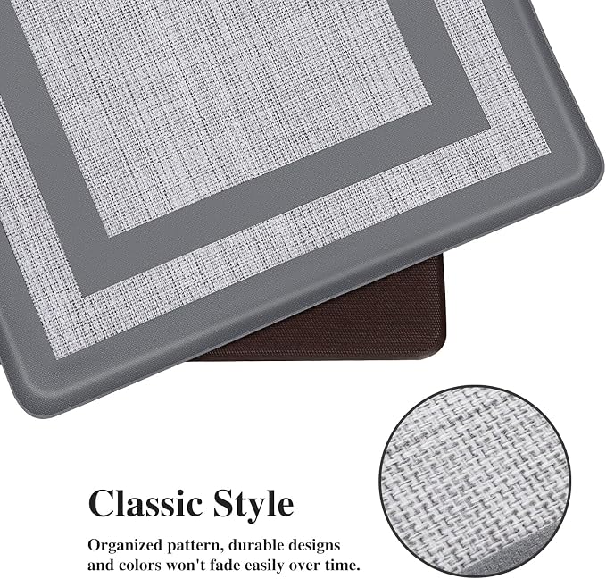 Mattitude Kitchen Mats Set of 2 Cushioned Rugs 0.47 inch Thick Anti-Fatigue Mats - Image 4