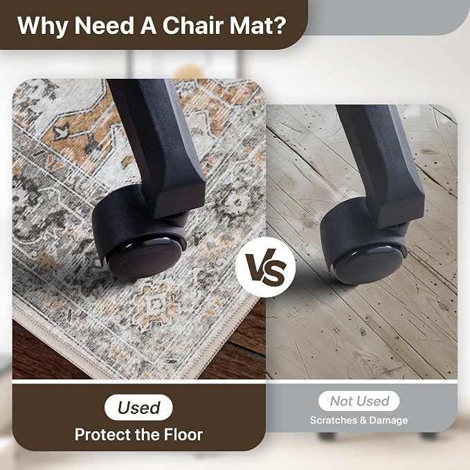 Office Chair Mat for Hardwood Tile Floor, Under Desk Carpet Protector for - Image 4