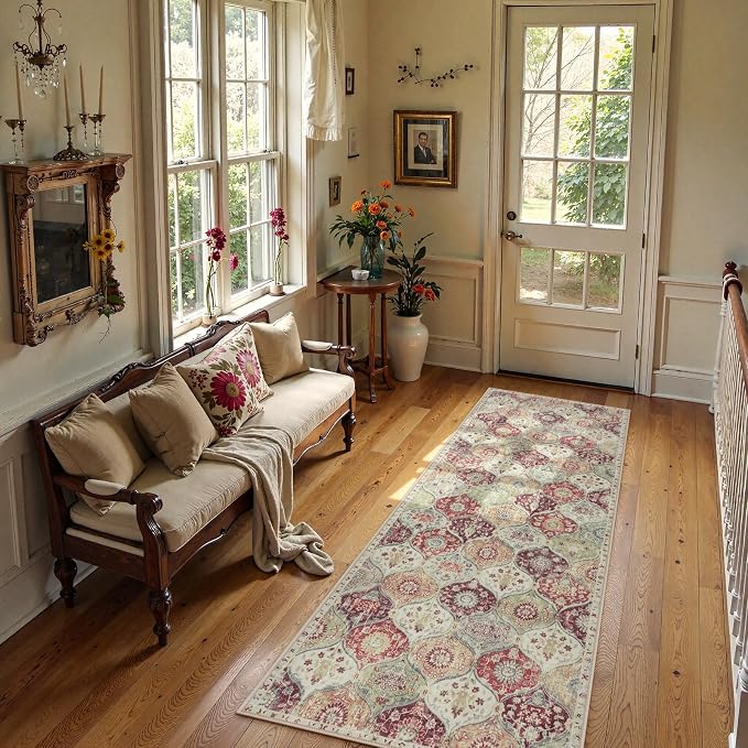 Lahome Moroccan Trellis Hallway Rug, 2x5 Washable Runner Rug Non Slip Kitchen by Lahome
