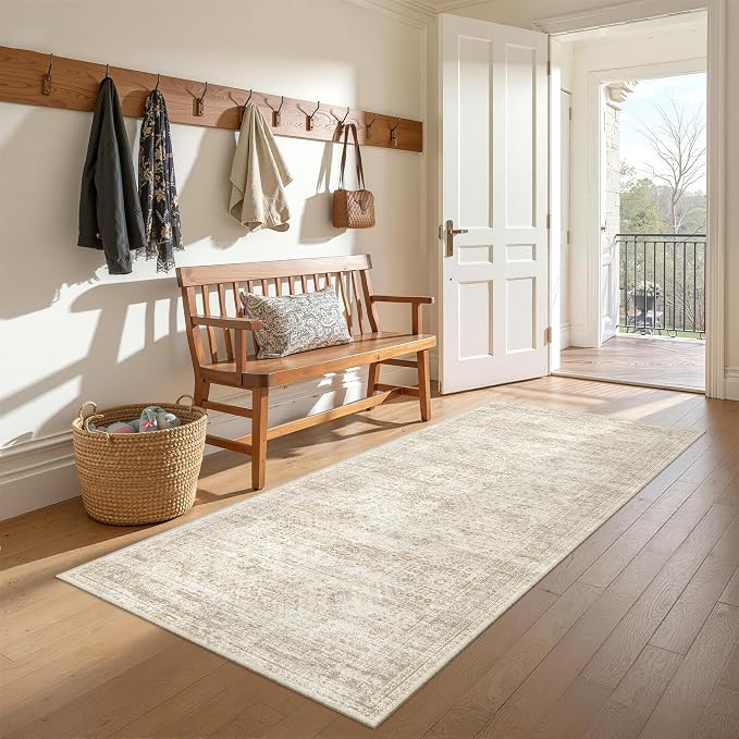 3x6 Runner Rug Non Slip, Thin Entryway Washable Rug by Restydon