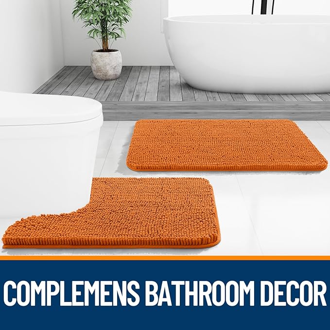 OLANLY Bathroom Runner Rugs 44x24, Extra Soft Absorbent Chenille Bath Rugs - Image 7