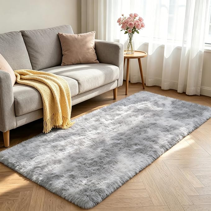 Shag Runner Rug for Bedroom Living Room 3x7 Upgrade Non-Slip Fluffy Soft - Image 2