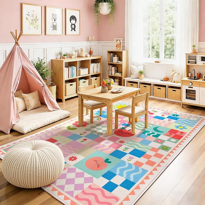 3x4 Washable Kid Bedroom Rug for Girls, Soft Non-Slip Toddler Playroom Carpet - Image 3