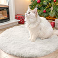 OLANLY Ivory Round Rugs for Bedroom by OLANLY