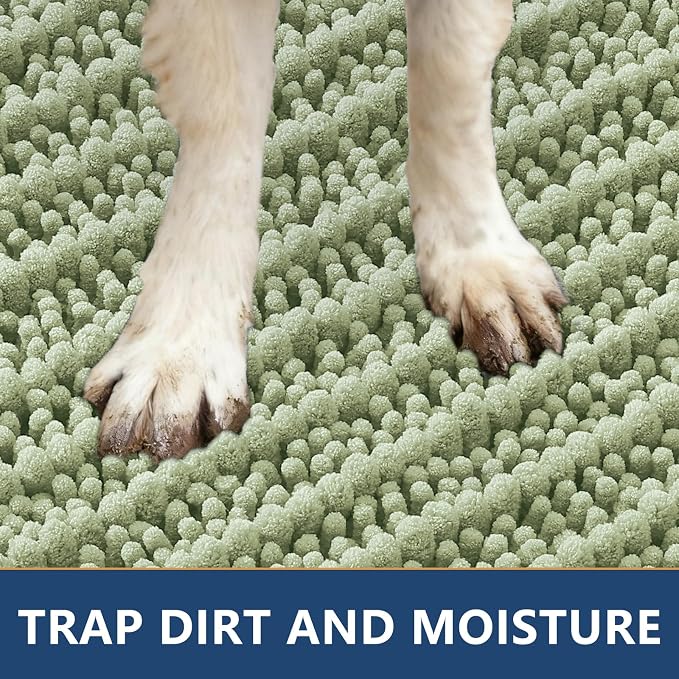 Smiry Dog Door Mat for Muddy Paws 70x24, Absorbent Dirt Trapper, Non-Slip - Image 4