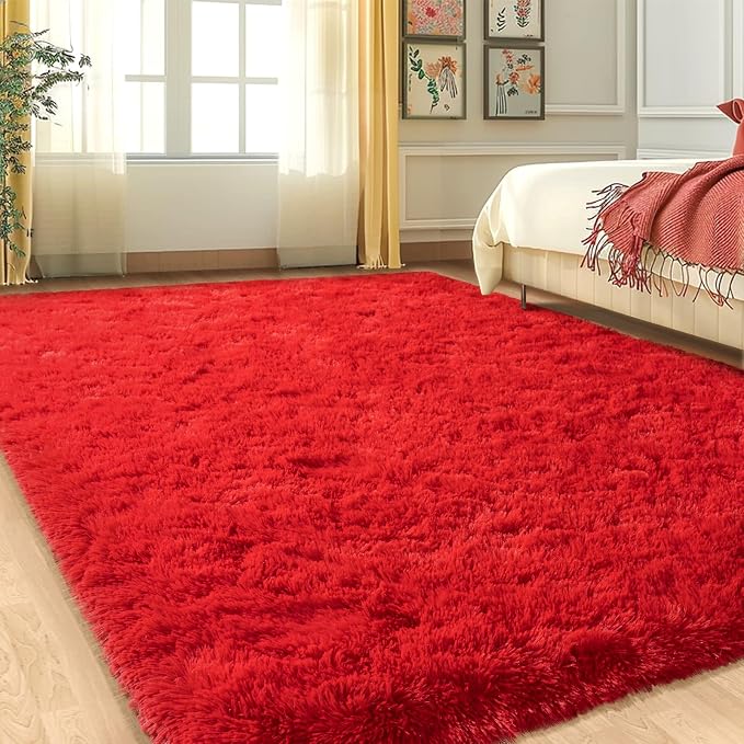 Large Shag Rugs 6 x 9, Soft Fuzzy Plush Carpet - Image 9