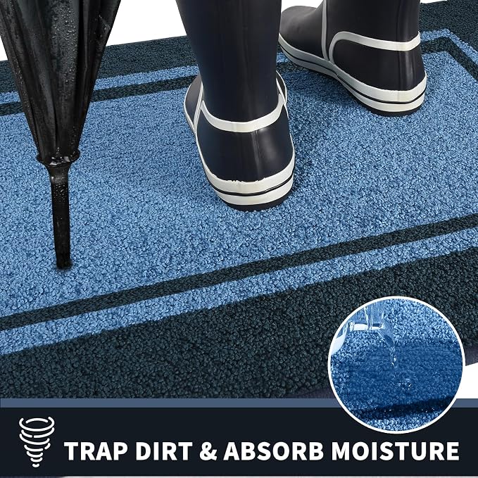 PURRUGS Dirt Trapping Door Mat 20" x 32", Non-Slip Machine Washable Entryway Rug - Image 5