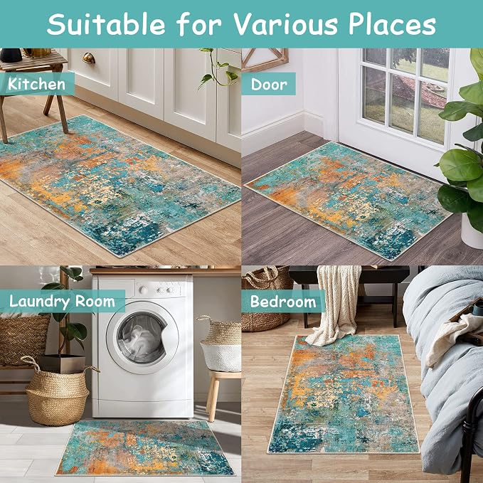 Lahome 2x3 Rugs for Entryway Indoor Entrance, Small Kitchen Rug Non Slip - Image 7