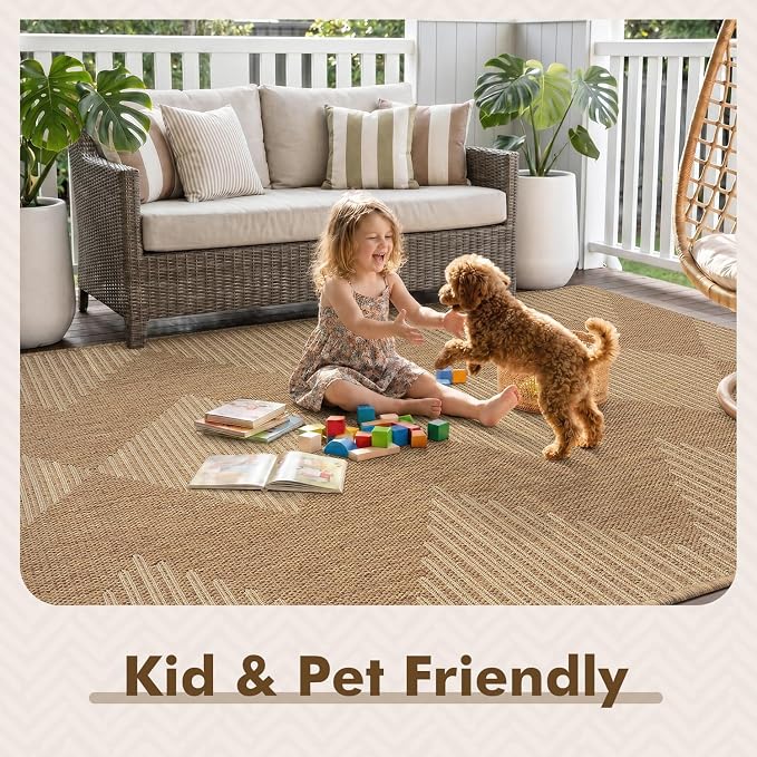MontVoo-Outdoor Rug Carpet Patio Rug 4x6 ft Polypropylene Indoor Outdoor Rugs - Image 4