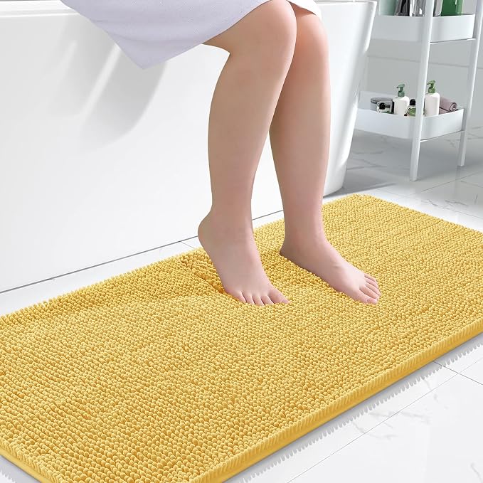 OLANLY Bathroom Runner Rugs 47x24, Extra Soft Absorbent Chenille Bath Rugs by OLANLY