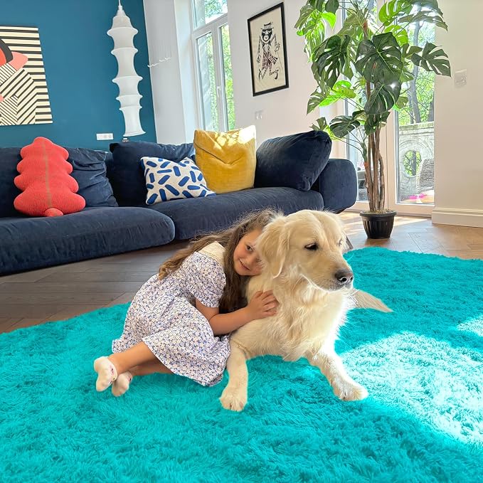 OLANLY Area Rugs for Living Room Bedroom, Machine Washable 4x5.9 ft Soft Fluffy - Image 5