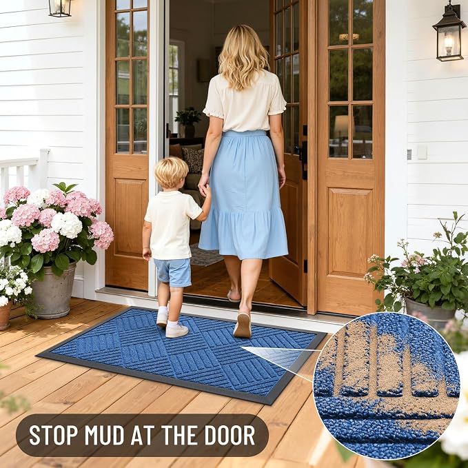 OLANLY Front Door Mat Outside Entrance 33x21, Heavy Duty Sturdy Natural Rubber - Image 6