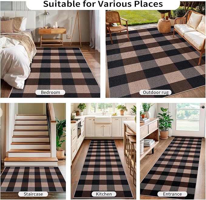 Tangsoo Checkered Easy Jute Rug 5x7 Large Washable Area Rug - Image 7