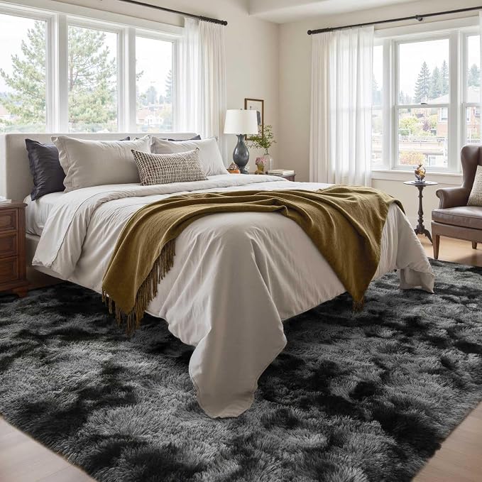4x6 Ft Shag Rugs for Bedroom Living Room, Tie-Dyed Ultra Soft Fluffy Furry Area - Image 2