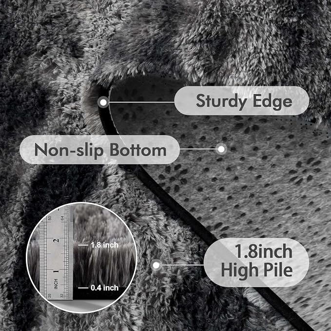 Area Rugs for Living Room, 6x9 Feet Soft Fluffy Shagg Plush Rug High Pile Large - Image 5