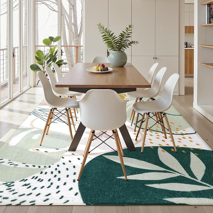 Lahome Green Machine Washable Large Rug - Image 4