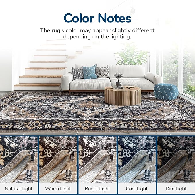 Lessymo 8 x 10 Area Rugs for Living Room, Machine Washable Area Rugs Boho Faux - Image 8