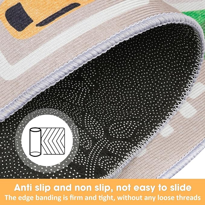 IKITOT Kid Rug Carpet Playmat for Toy Cars and Train，Play Area Rug - Image 6