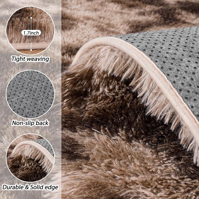 5x7 Fluffy Fuzzy Area Rug for Living Room Bedroom, Ultra Soft Rugs for Living - Image 4