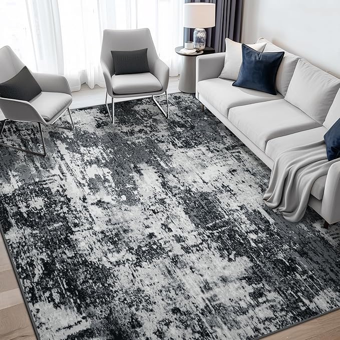 RELEANY Washable Area Rugs 6'x8' Non-Slip Modern Abstract Soft by RELEANY