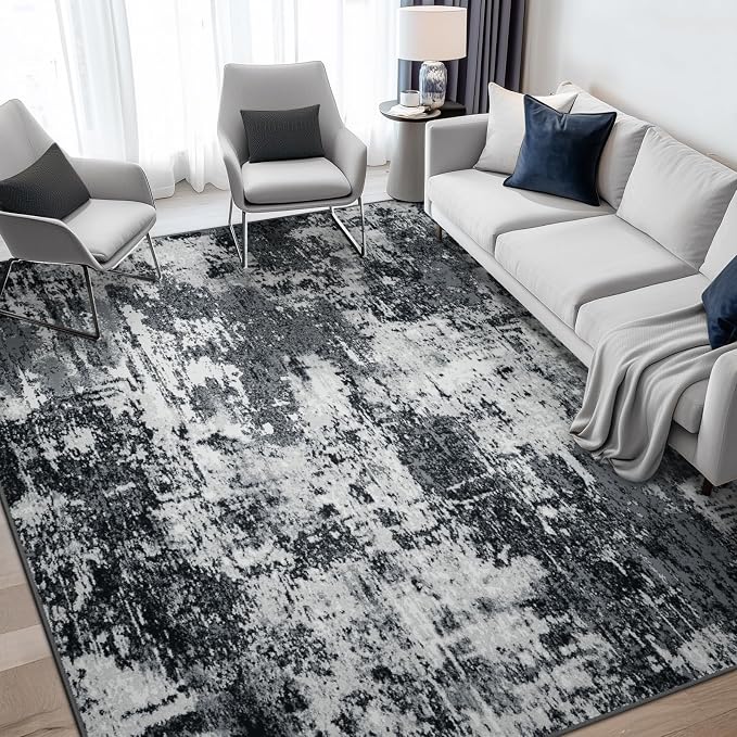 RELEANY Washable Area Rugs 6'x9' Non-Slip Modern Abstract Soft - Image 2