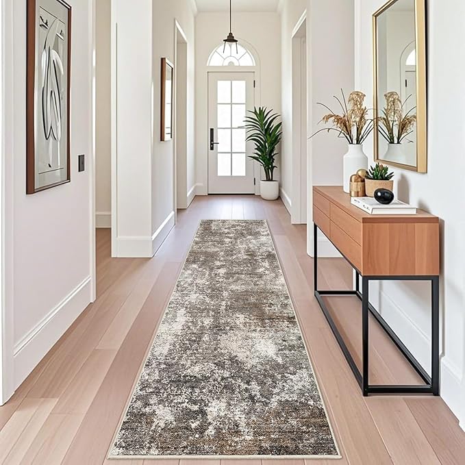 2x12 ft Washable Hallway Runner Rug – Non-Slip Stain-Resistant Low-Pile Long - Image 3