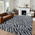 Fluffy Rugs for Bedroom Living Room, 4x6 Feet Zebra Black and White Shag Area by WISHTREE