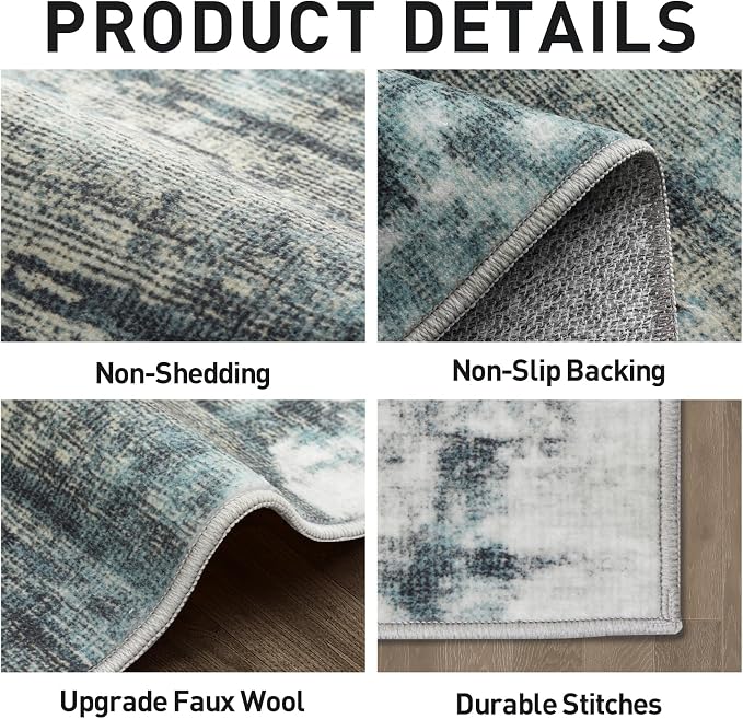 8x10 Area Rugs Washable Rug: Large Modern Abstract Living Room Rug Soft - Image 5